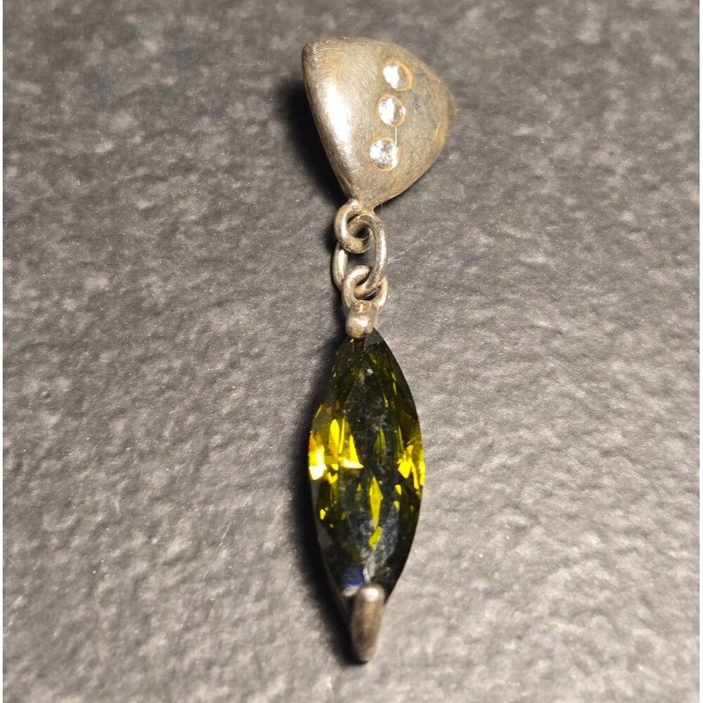 Marquise yellow green Sterling Silver 925 Pendant